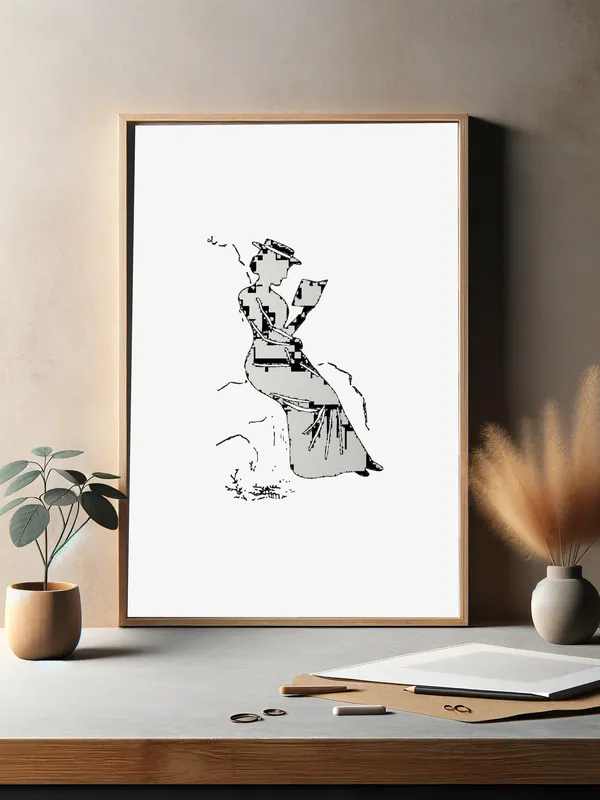 Постер «Постер Силуэт девушки» на стене в офисе