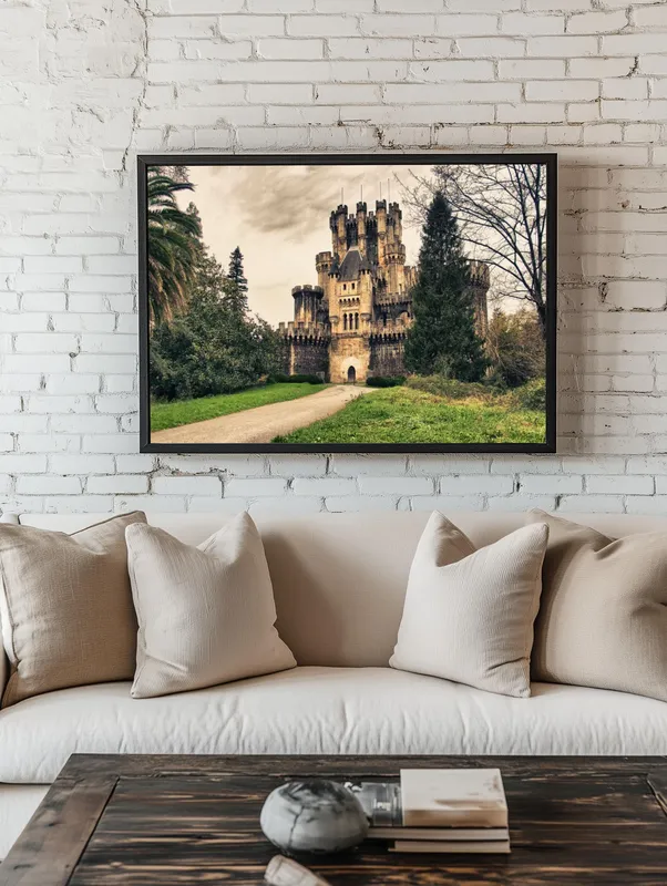 Постер «Замок Бутрон» на стене в офисе