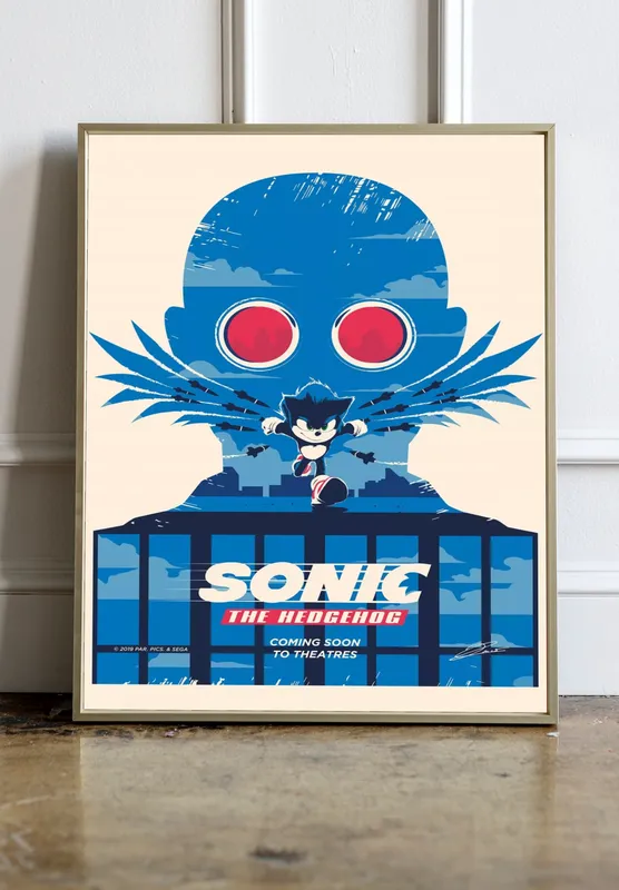 Постер «Sonic» на стене в офисе