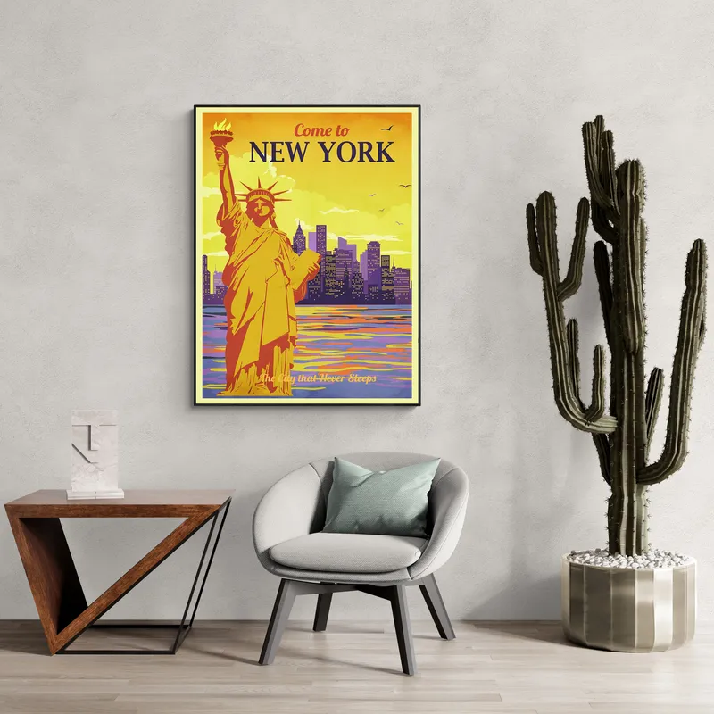 Постер «Огненный NY» на стене в офисе