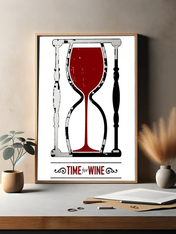 Постер «Винные часы» на стене в офисе