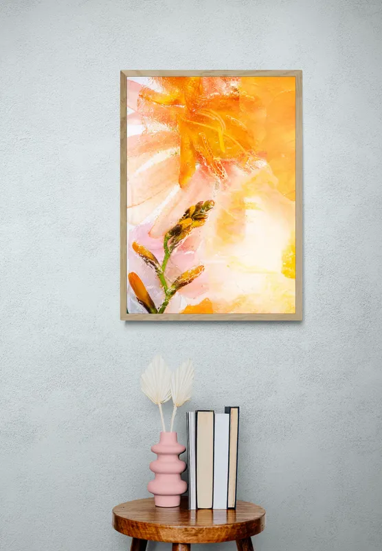 Постер «Ветка Форзиции» на стене в офисе