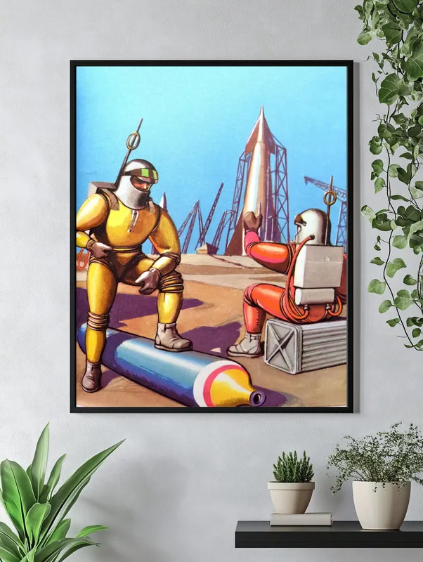 Постер «Освоение Марса» на стене в офисе