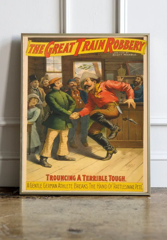 Постер «Большое Ограбление Поезда» на стене в офисе
