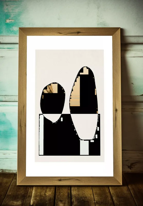 Постер «Контрастные Формы» на стене в офисе