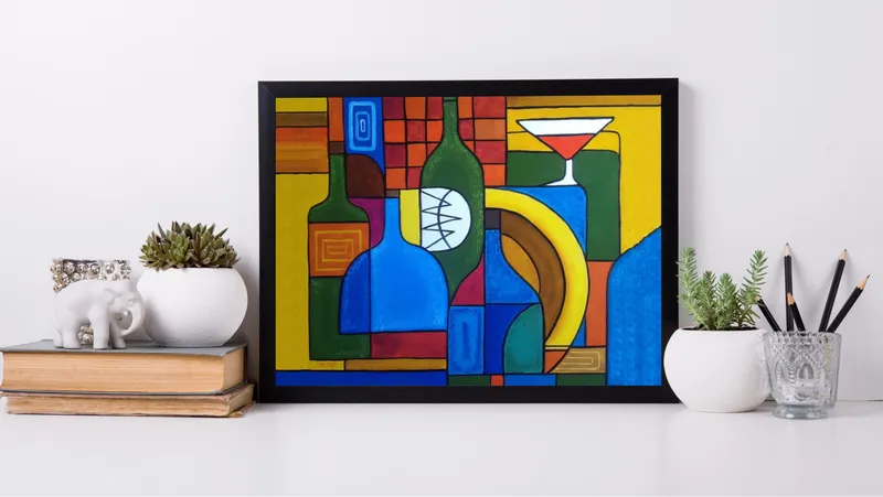 Постер «Супрематический натюрморт» на стене в офисе