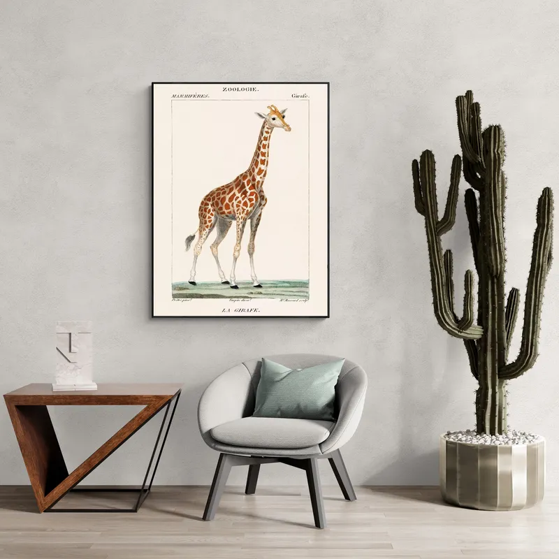 Постер «Жираф - Милый жираф» на стене в офисе