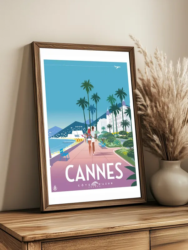 Постер «Канны» на стене в офисе
