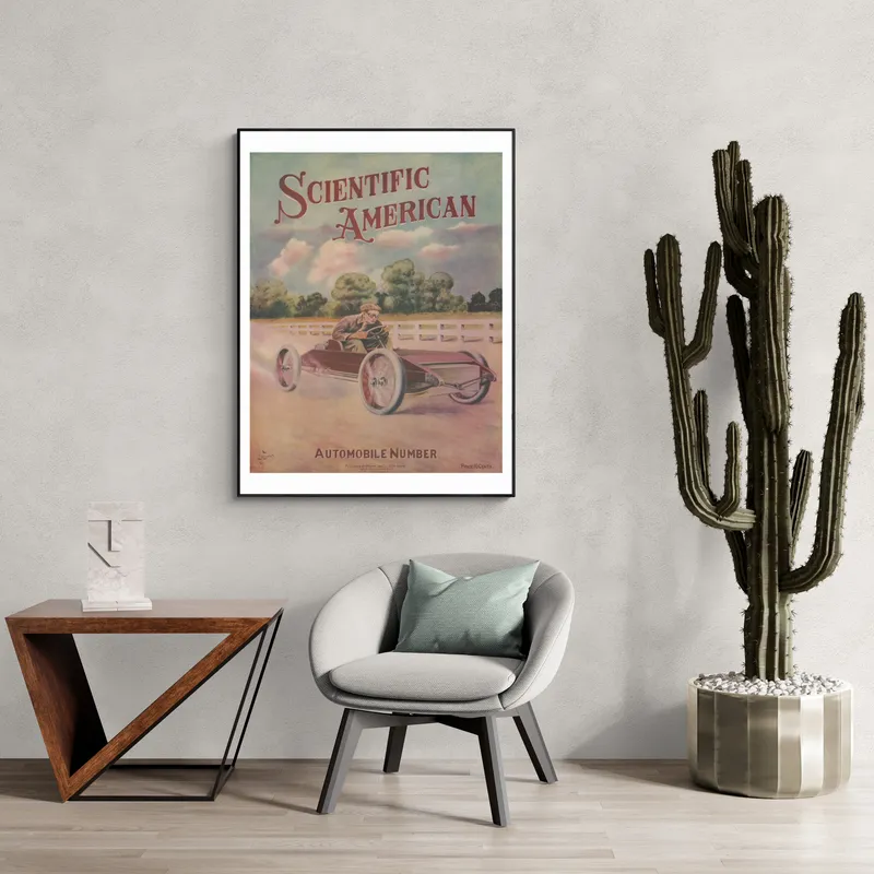 Постер «Автомобиль с обложки» на стене в офисе