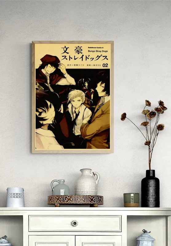 Постер «Великий из бродячих псов» на стене в офисе