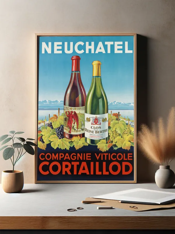 Постер «Рекламный плакат - Винодельческая компания» на стене в офисе