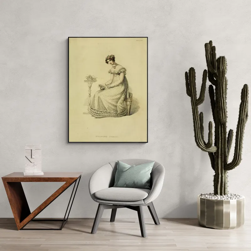 Постер «Чтение в саду» на стене в офисе