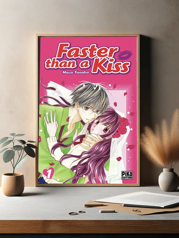 Постер «Опережая поцелуй. Фумино и Казума» на стене в офисе