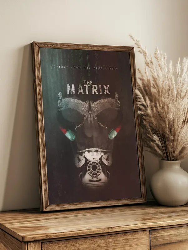 Постер «Матрица» на стене в офисе