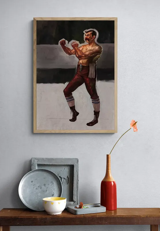Постер «Бокс - Кулачный боец» на стене в офисе