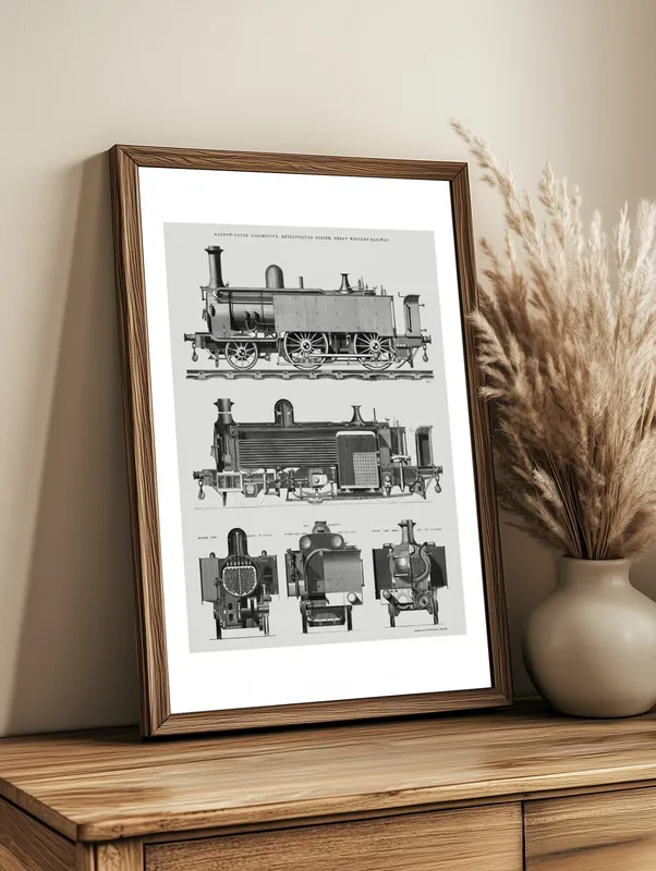 Постер «Локомотив» над диваном в гостиной