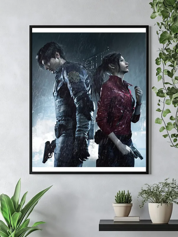 Постер «Resident evil. Леон и Клэр» на стене в офисе