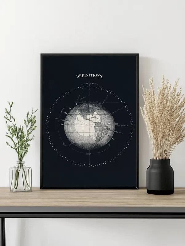 Постер «Астрономия» над диваном в гостиной