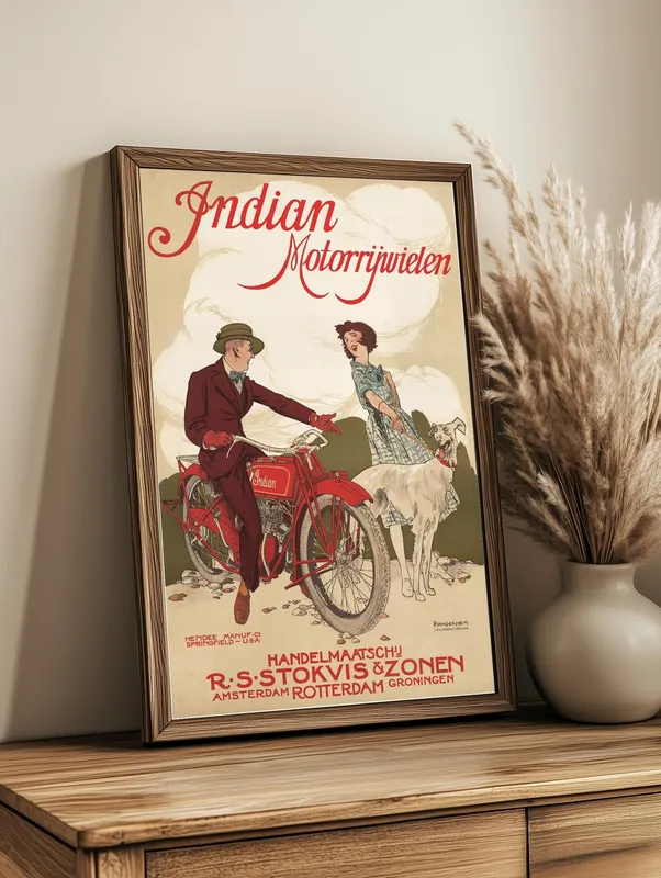 Постер «Мотоциклы - Индийский мотоцикл R.S. Stokvis &amp; Zonen» на стене в офисе