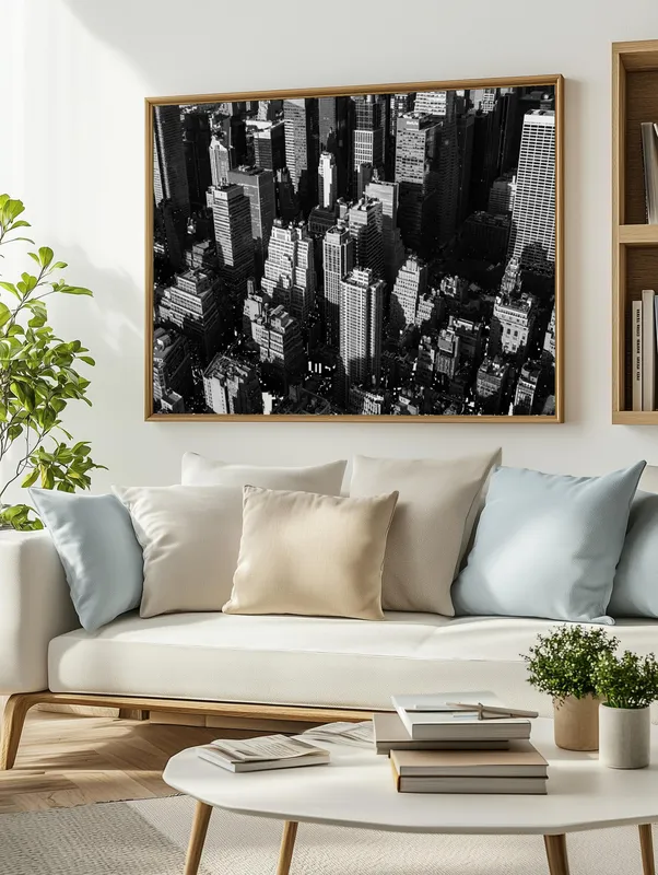 Постер «Нью-Йоркские высотки» на стене в офисе