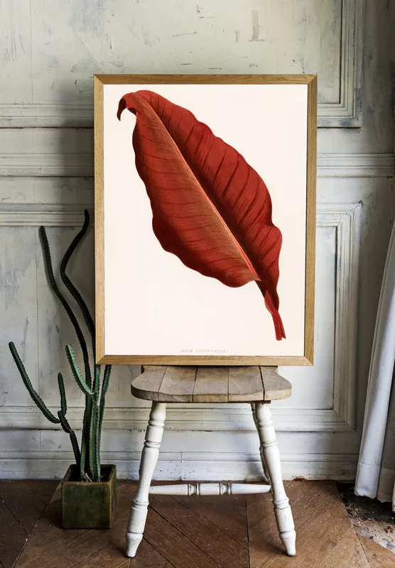 Постер «Листья - Канна» на стене в офисе