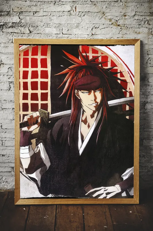 Постер «Блич. Рендзи Абараи с клинком» на стене в офисе