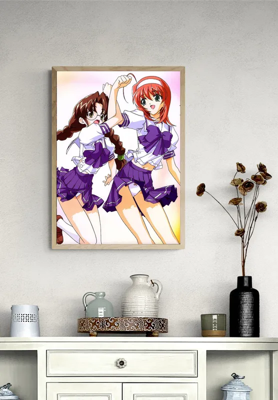 Постер «Беспокойные сердца. Аканэ с подружкой» на стене в офисе