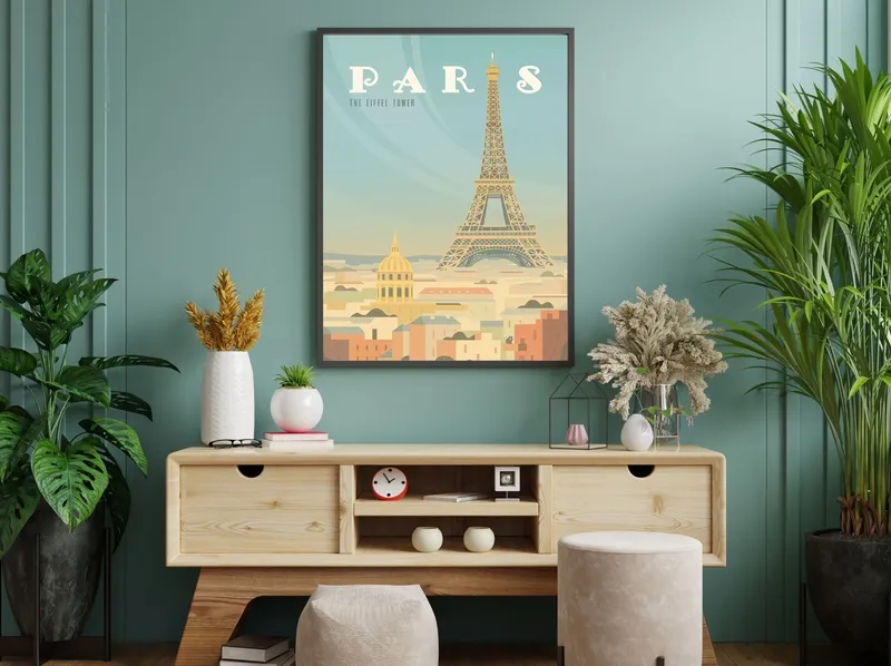 Постер «Постер Париж» на стене в офисе