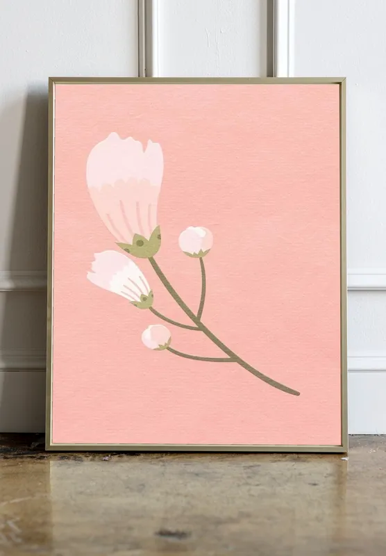 Постер «Весна - Закрытый бутон» на стене в офисе