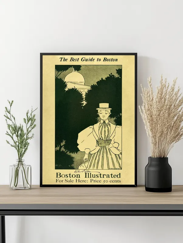 Постер «Афиша - Лучший путеводитель по Бостону» на стене в офисе