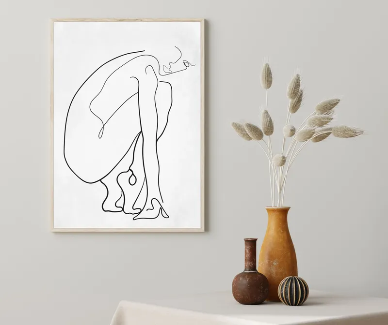 Постер «Силуэт Балерины» на стене в офисе