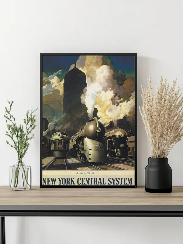 Постер «Транспортная система Нью Йорка» на стене в офисе