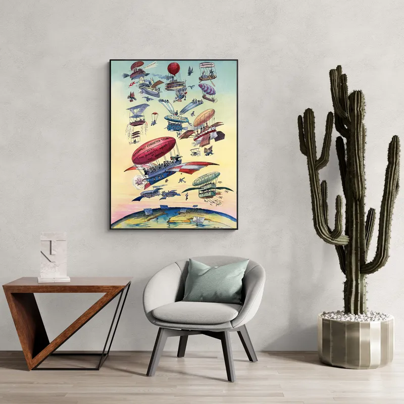 Постер «Воздухоплавательные дирижабли» на стене в офисе